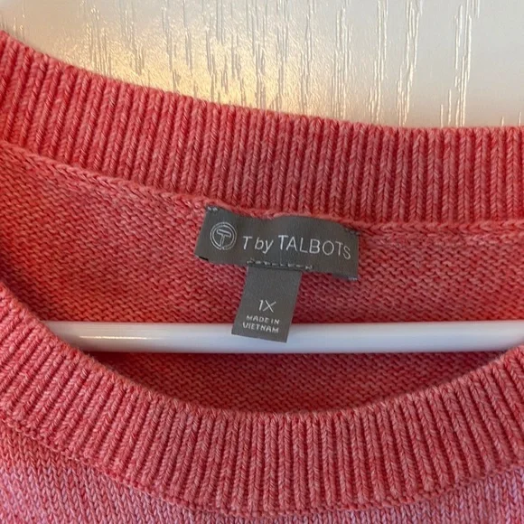 T by Talbots Pink Knit Sweater Womens 1X Gently Used - Picture 2 of 3